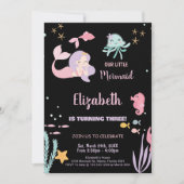 3e onze kleine zeemeermin verjaardag uitnodigingen (Voorkant)