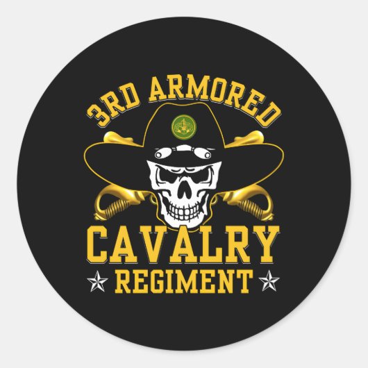 3e Pantsercavalerie Regit Ronde Sticker (Voorkant)