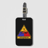 3e Pantserdivisie Artillerie "Grunge" Bagagelabel (Voorkant (verticaal))