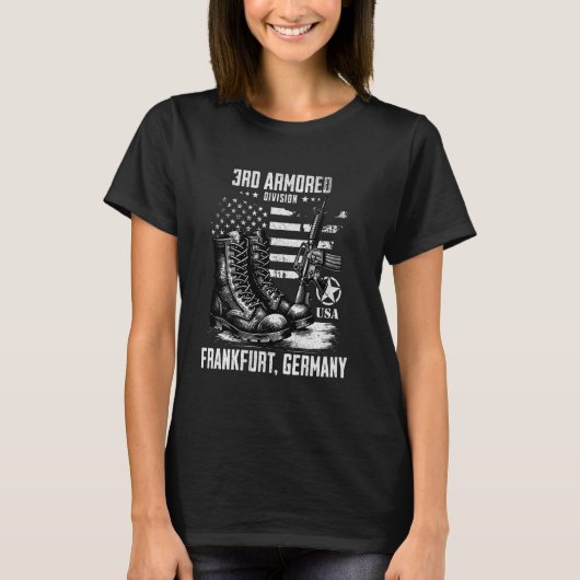 3e Pantserdivisie Frankfurt Duitsland Militaire VE T-shirt (Voorkant)