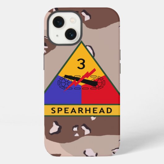 3e pantserdivisie "Spearhead" Desert Camo iPhone Hoesje (Achterkant)