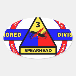 3E PANTSERDIVISIE "SPEERPUNT-DERDE KUDDE" OVALE STICKER
