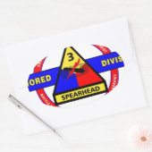 3E PANTSERDIVISIE "SPEERPUNT-DERDE KUDDE" OVALE STICKER (Envelop)