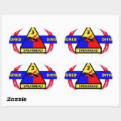 3E PANTSERDIVISIE "SPEERPUNT-DERDE KUDDE" OVALE STICKER (Vel)