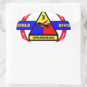 3E PANTSERDIVISIE "SPEERPUNT-DERDE KUDDE" OVALE STICKER (Tas)