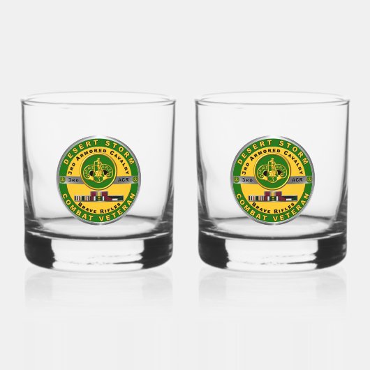 3e Pantserregiment ACR Desert Storm Whisky Glas (Voorkant)