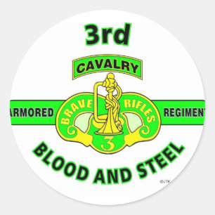 3E PANTSERREGIMENT "BRAVE RIFLES" RONDE STICKER