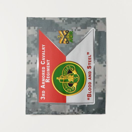 3e Pantserregiment "Brave Rifles" Wandkleed (Voorkant)