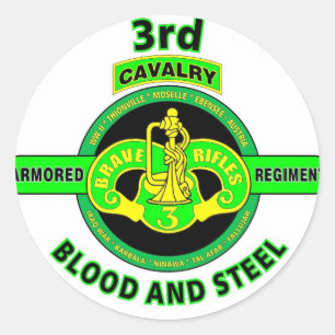 3E PANTSERREGIMENT "DAPPERE GEWEREN" RONDE STICKER