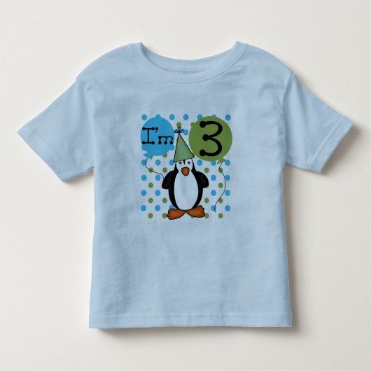 3e Penguin Verjaardag Tshirts en geschenken (Voorkant)