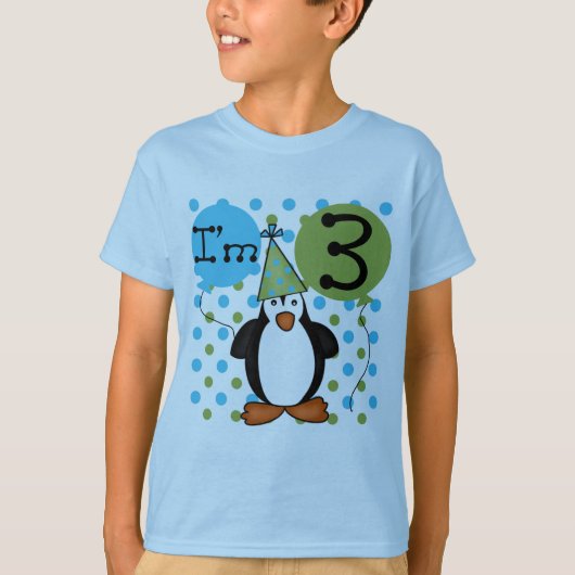 3e Penguin Verjaardag Tshirts en geschenken (Voorkant)