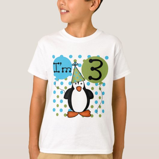 3e Penguin Verjaardag Tshirts en geschenken (Voorkant)