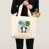 3e Penguin Verjaardag Tshirts en geschenken Grote Tote Bag (Voorkant (product))