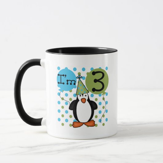 3e Penguin Verjaardag Tshirts en geschenken Mok (Links)