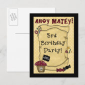 3e Pirate Verjaardag Uitnodigingen (Voorkant / Achterkant)