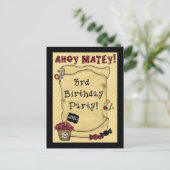 3e Pirate Verjaardag Uitnodigingen (Staand voorkant)