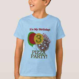3e Pizza Party Verjaardag Tshirts en geschenken