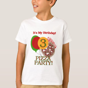 3e Pizza Party Verjaardag Tshirts en geschenken