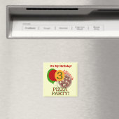 3e Pizza Party Verjaardag Tshirts en geschenken Magneet (Insitu (Vaatwasser))