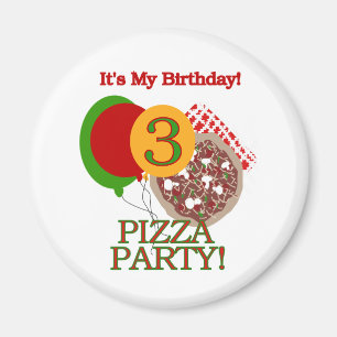 3e Pizza Party Verjaardag Tshirts en geschenken Magneet