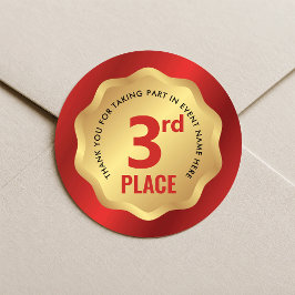 3e plaats evenement medaille competitie sticker ro