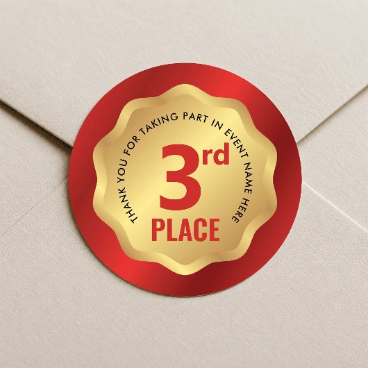3e plaats evenement medaille competitie sticker ro