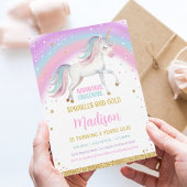 3e Rainbow Pastel Eenhoorn Verjaardag Kaart