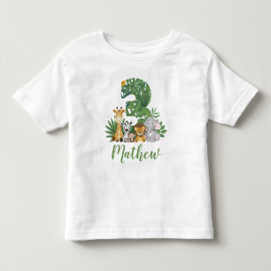 3e Safari Birthday Oerwoud Dieren Kinder Shirts
