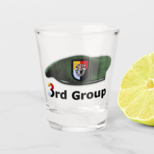 3e SFGA Special Forces Group Green Berets Veteran Shot Glas (Voorkant)