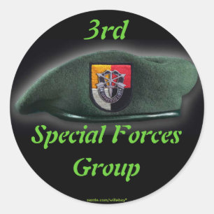 3e Special Forces Groene Baretten SF SFG SOF Veter Ronde Sticker