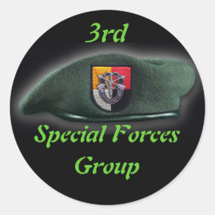 3e Special Forces Groene Baretten veteranen Ronde Sticker