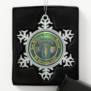 3e speciale operationele groep tin sneeuwvlok ornament