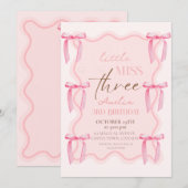 3e Stof Roze Strikken Verjaardagsfeest Prinses Kaart (Voorkant / Achterkant)