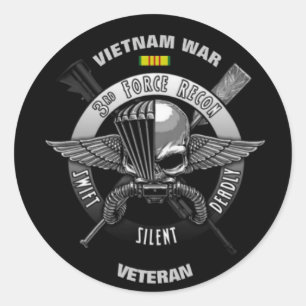 3E STRIJDMACHT RECON VIETNAM OORLOGSVETERAAN RONDE STICKER