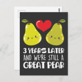 3e trouwdag cadeau getrouwd stel Peer Briefkaart (Voorkant / Achterkant)