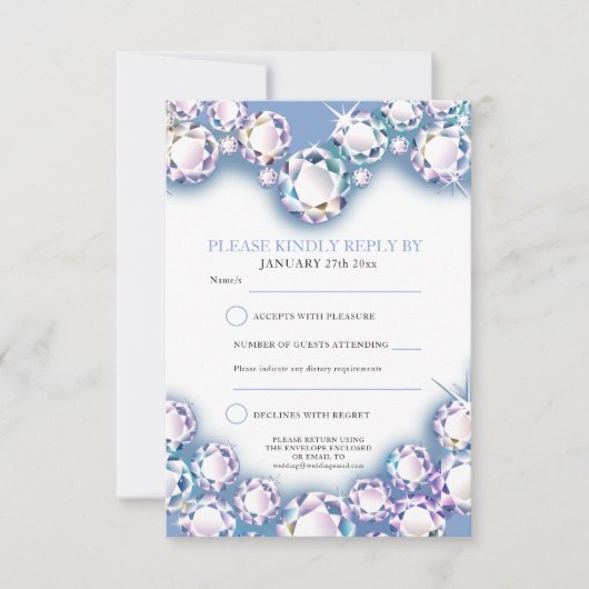 3e trouwdag feest hart RSVP (Voorkant)