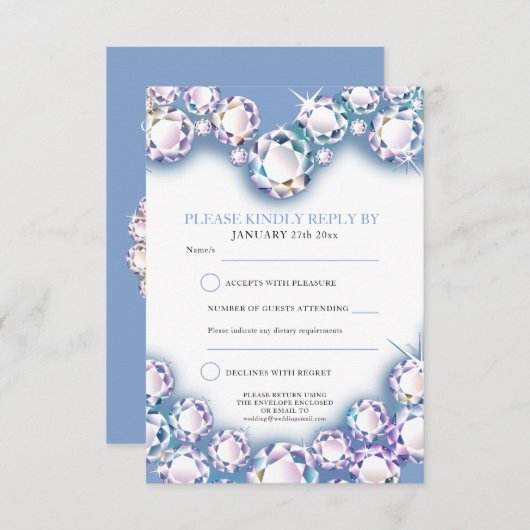 3e trouwdag feest hart RSVP (Voorkant / Achterkant)