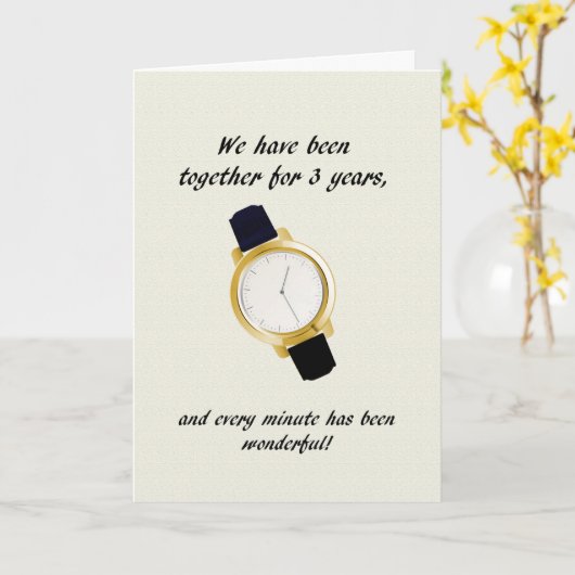 3e trouwdag horloge kaart (Gele Bloem)
