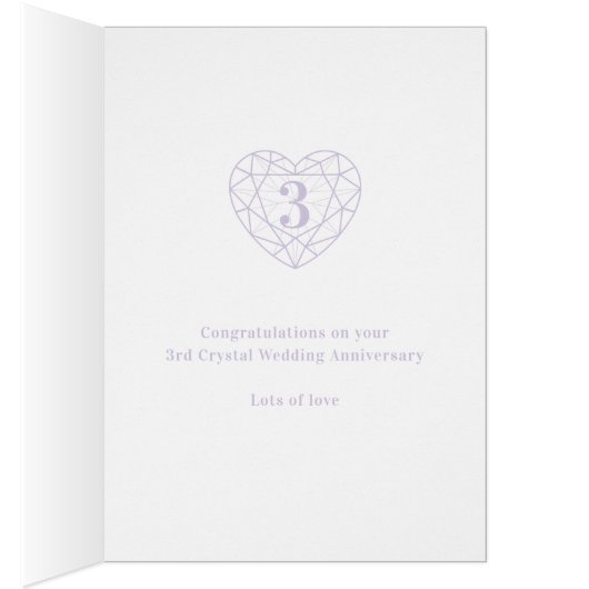 3e trouwdag kristal 3 jaar liefdeskaart (Binnen (Rechts))