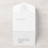 3e trouwdag kristal paarse RSVP foto All In One Uitnodiging (Buitenkant)