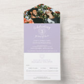 3e trouwdag kristal paarse RSVP foto All In One Uitnodiging (Binnen)