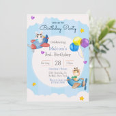 3e uitnodiging van de derde dag van de verjaardag  (Staand voorkant)