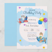 3e uitnodiging van de derde dag van de verjaardag  (Voorkant / Achterkant)