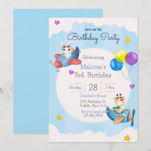 3e uitnodiging van de derde dag van de verjaardag