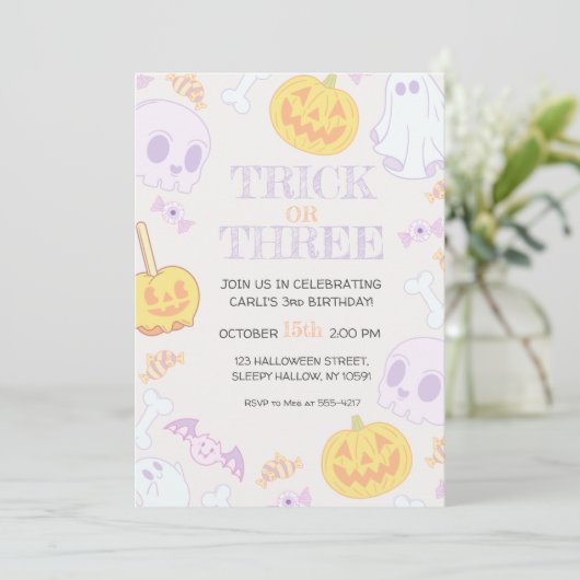 3e uitnodiging van de partij Halloween (Staand voorkant)