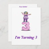 3e uitnodiging voor geboorte meisjes (Voorkant / Achterkant)