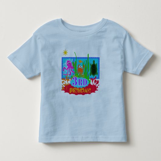 3e Undersea Adventure Verjaardag Tshirts (Voorkant)