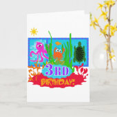 3e Undersea Adventure Verjaardag Tshirts Kaart (Gele Bloem)