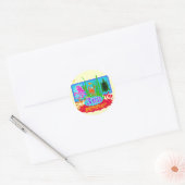 3e Undersea Adventure Verjaardag Tshirts Ronde Sticker (Envelop)