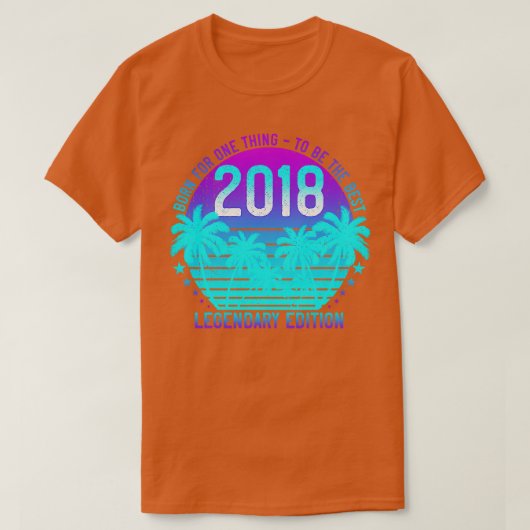 3e Verjaardag 2018  Esthetische Zonsondergang Palm T-shirt (Design voorkant)